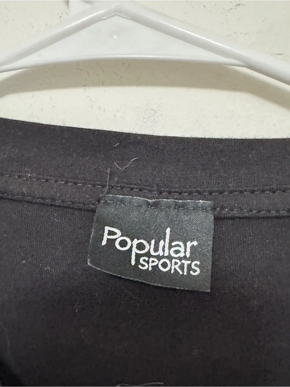 Popular Sports Graphic T-Shirt Women’s Black Crew Neck Funny Quote Tee